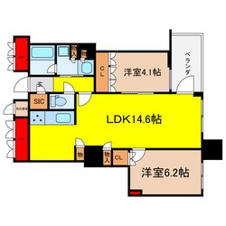 ブランズタワー大阪本町の物件間取画像